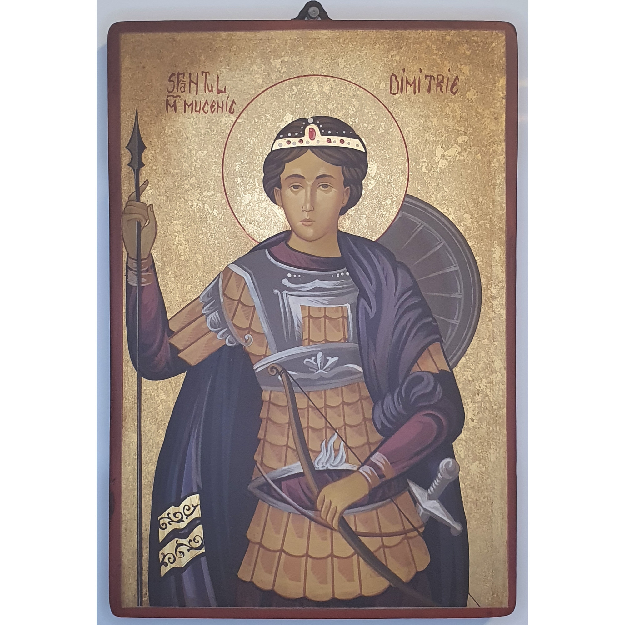 Icoana pictata pe lemn Sf. Dimitrie 2 , Artizanat Opait, 18X14cm