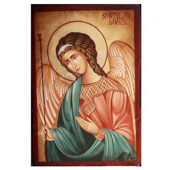 Icoana pictata pe lemn Sf. Arh. Gavriil, Artizanat Opait, 14X10cm Icoana pictata pe lemn Sf. Arh. Gavriil, Artizanat Opait, 14X10cm