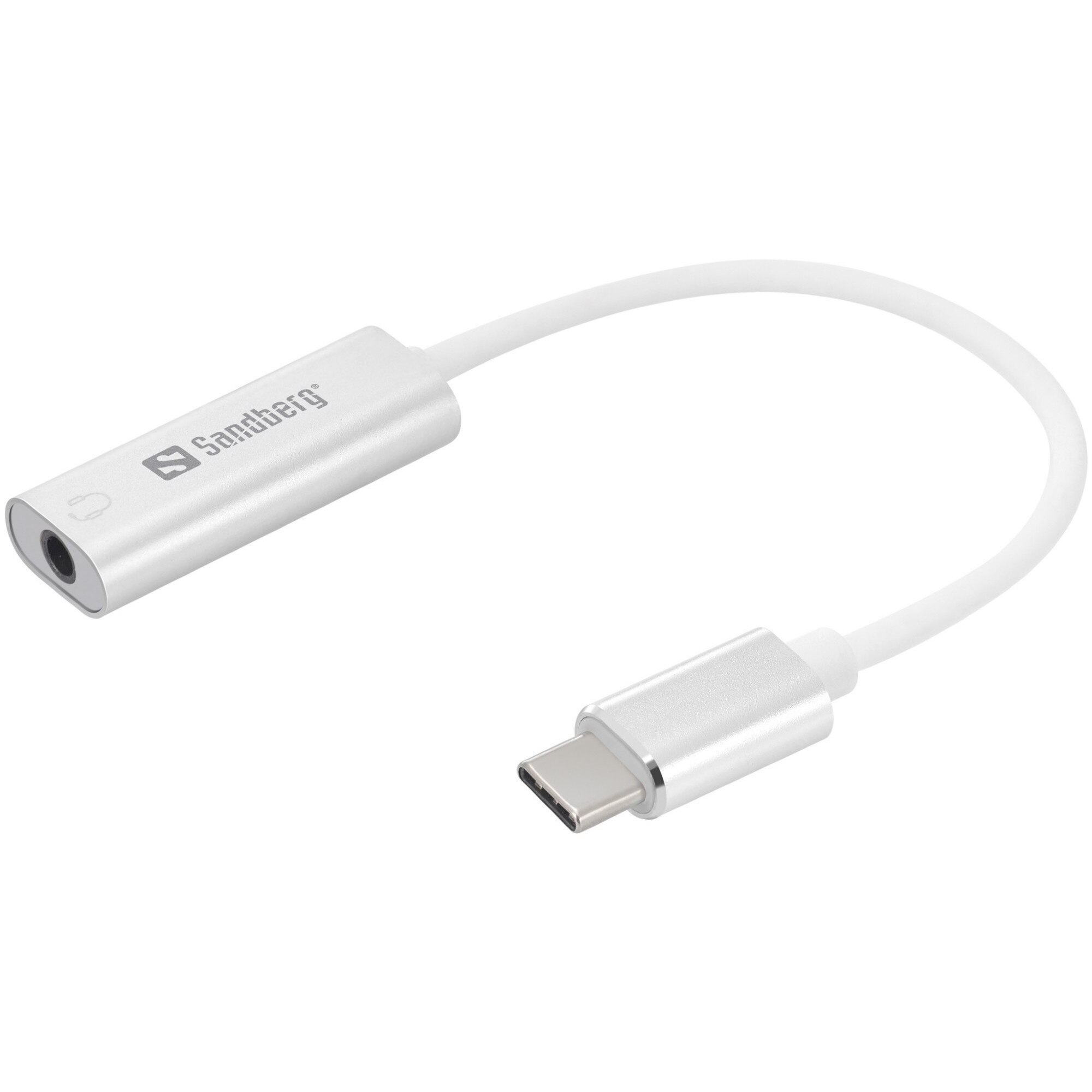 Adaptor cu cablu , Sandberg , audio > USB C , alb