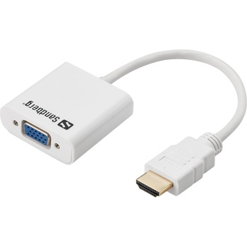 Adaptor cu cablu , Sandberg , HDMI la VGA , alb Adaptor cu cablu , Sandberg , HDMI la VGA , alb