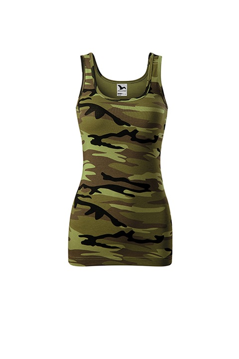 Top dama, Malfini, sport, bumbac, L, camouflage verde