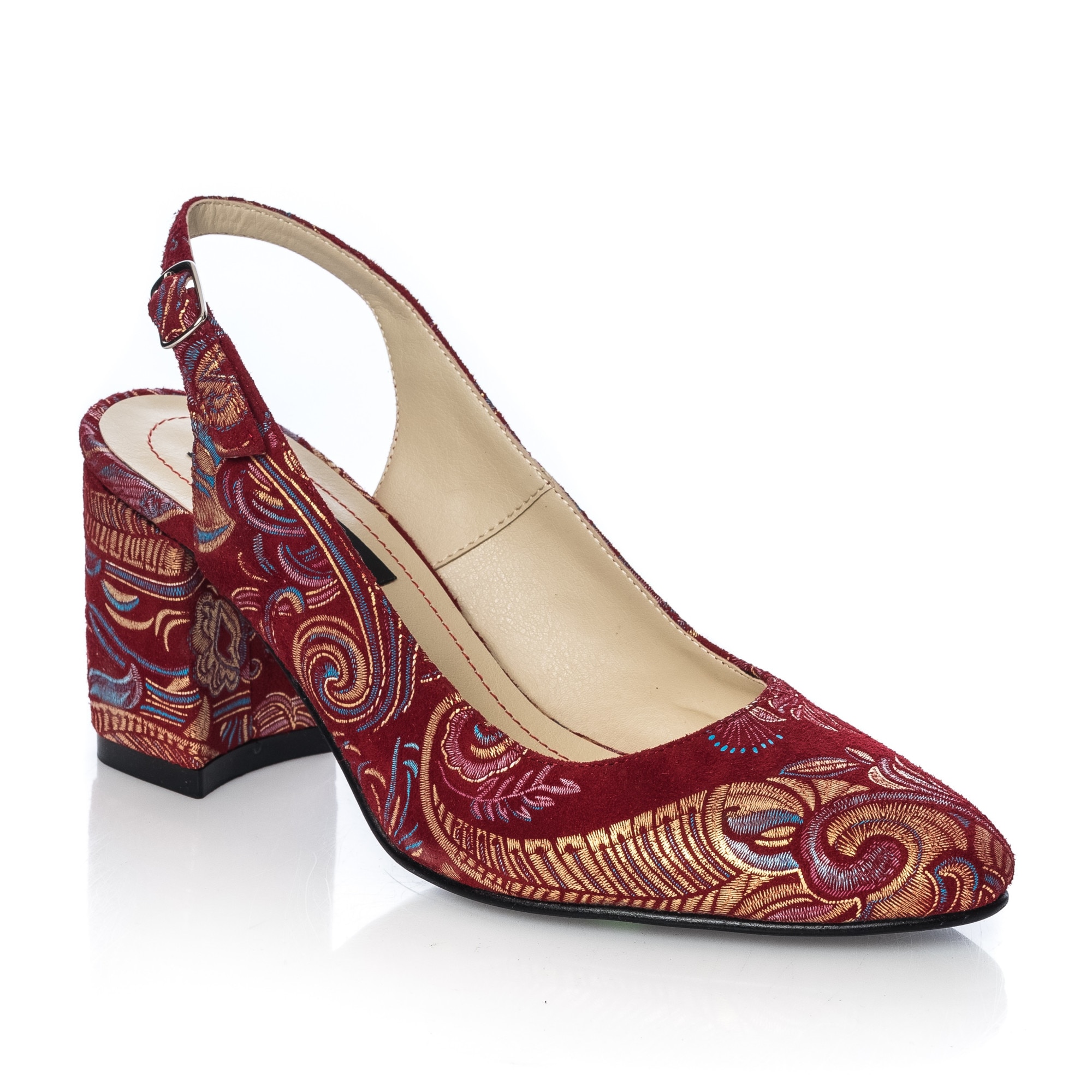 Sandale dama din piele naturala - Rosu Sal Rosu - V7 RSR