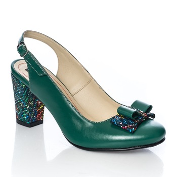 Sandale dama din piele naturala - Verde Toc Mozaic - V5 VTM Sandale dama din piele naturala - Verde Toc Mozaic - V5 VTM