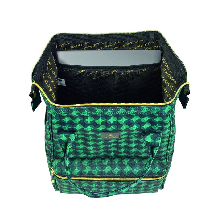 Rucsac Moos verde, 27x40x19 cm