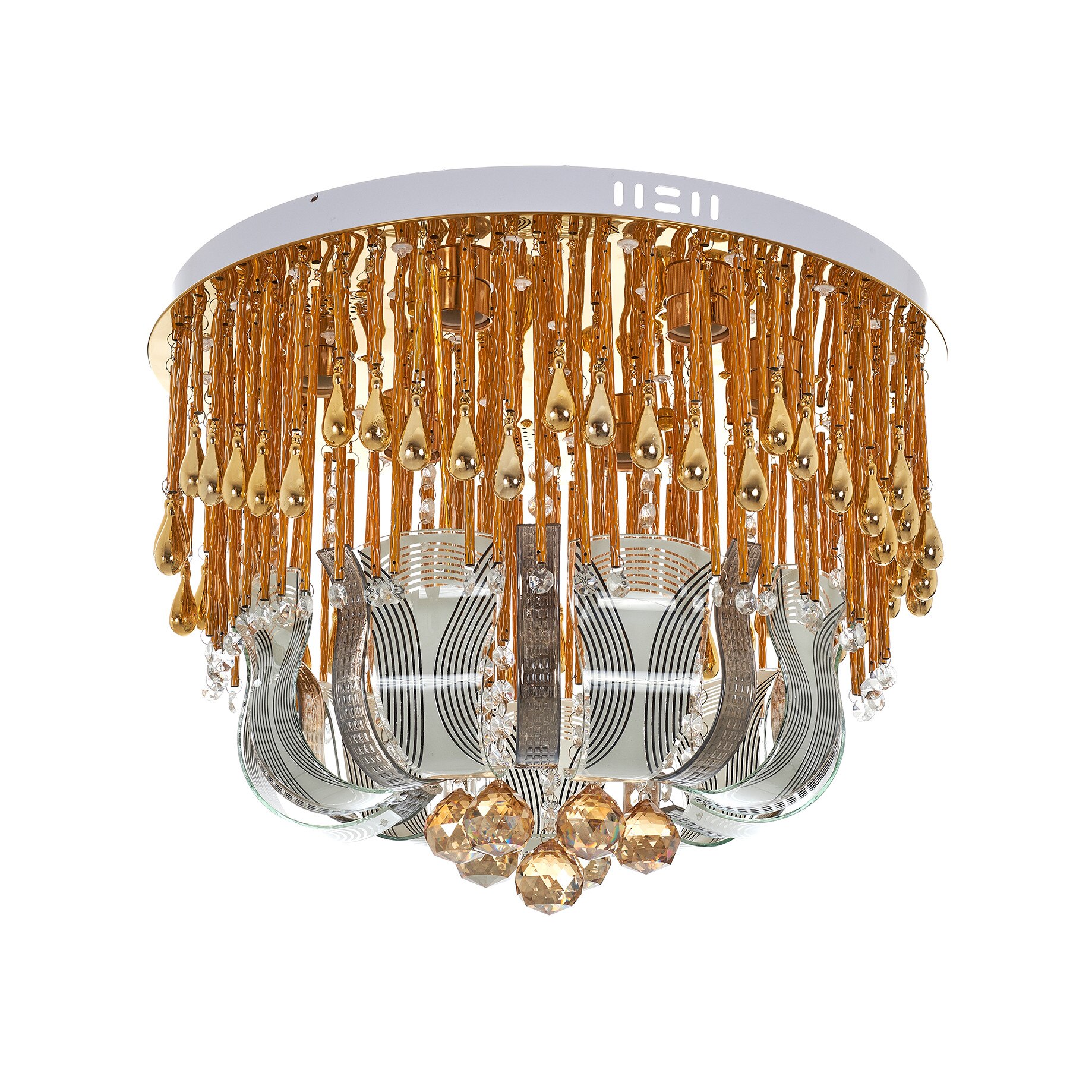 Plafoniera EL 1835/50 GD, 6xE27+LED RGB, Auriu