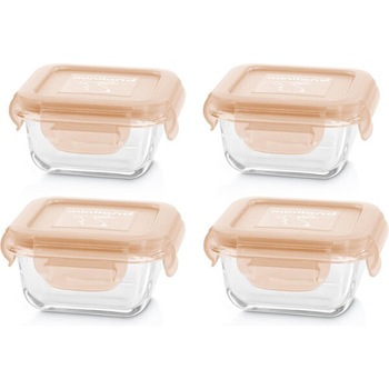 Set Miniland Baby de 4 Recipiente Etanse din Sticla 160 ml Bunny Set Miniland Baby de 4 Recipiente Etanse din Sticla 160 ml Bunny