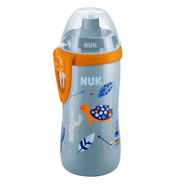 Biberon cu adaptor push pull 300 ml 3+ ani Nuk Junior Cup 255408, Gri