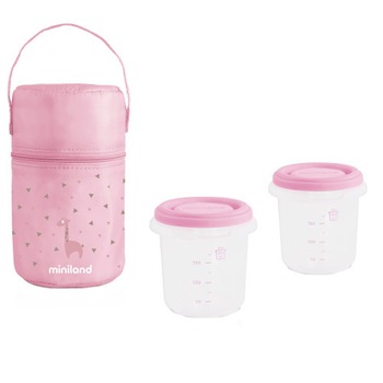 Set Miniland Baby 2 Recipiente Plastic 250 ml cu Gentuta Izoterma Rose Set Miniland Baby 2 Recipiente Plastic 250 ml cu Gentuta Izoterma Rose