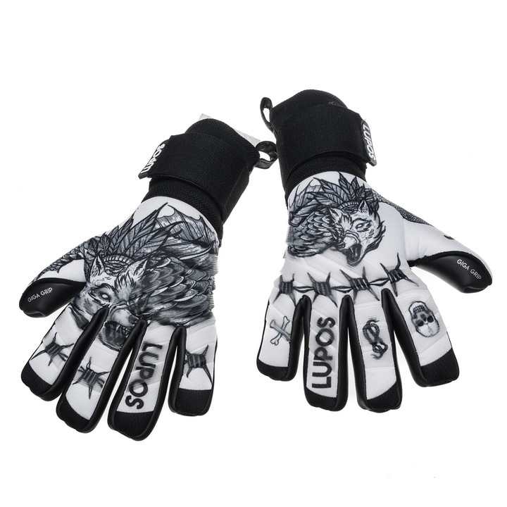 Manusi portar profesionale Lupos Tattoo, negative cut, 4mm Giga Grip latex palm. Marime 9