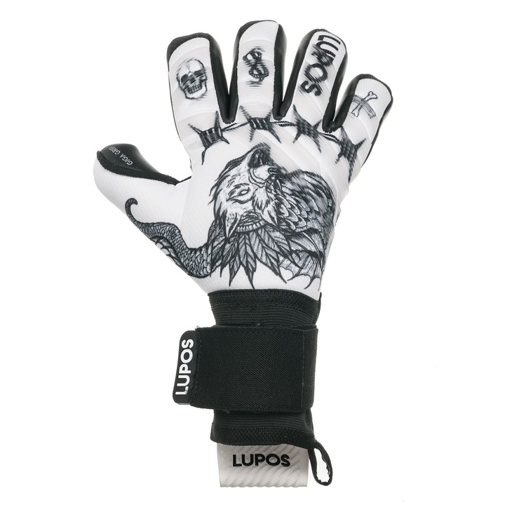 Manusi portar profesionale Lupos Tattoo, negative cut, 4mm Giga Grip latex palm. Marime 10