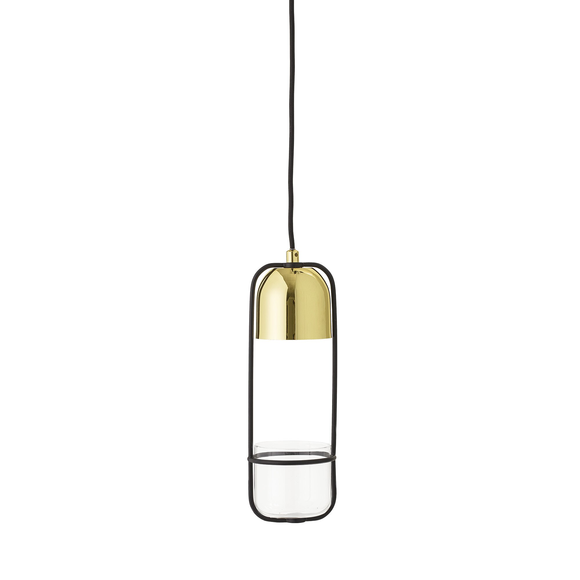 Pendul decorativ cu suport floare, auriu, metal, Bloomingville