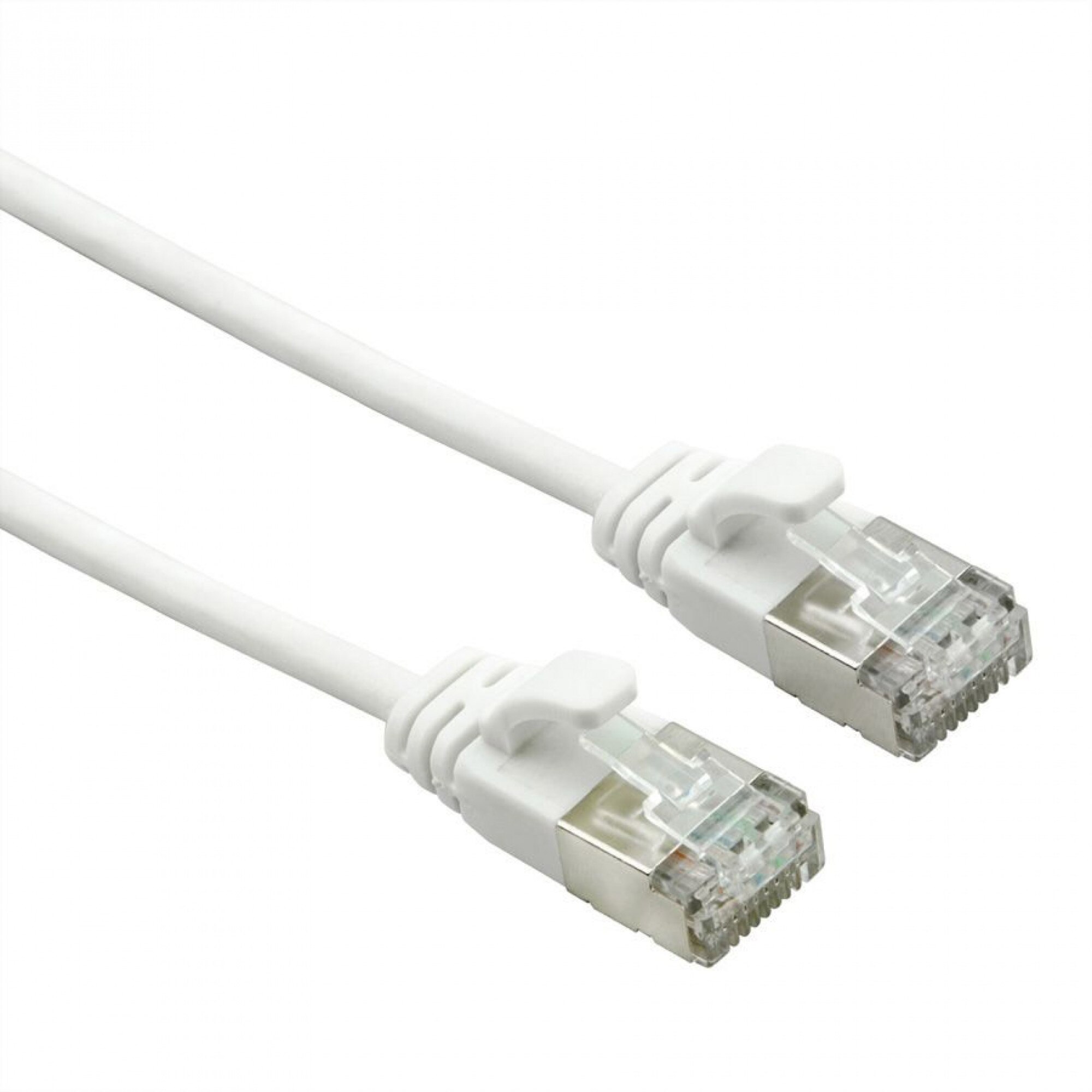 Cablu de retea U/FTP DataCenter cat 7 LSOH cu mufe RJ45 (500 MHz) Slim Alb 1m, Roline 21.15.1711