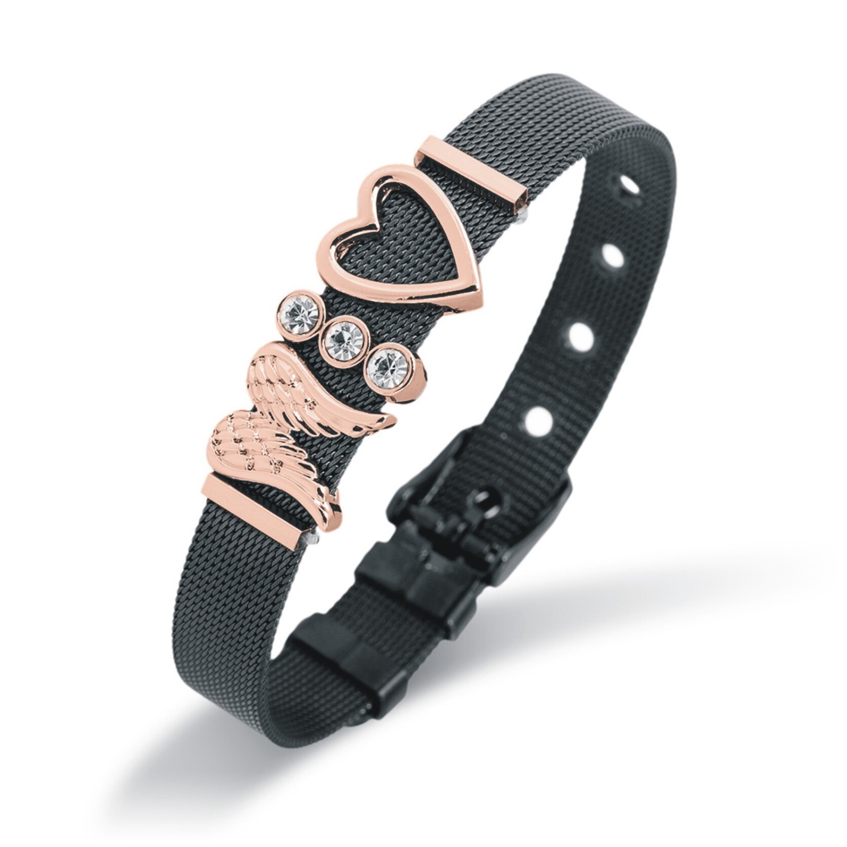 Bratara Pierre Ricaud PR142.K neagra, Rose Gold