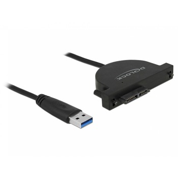 Adaptor USB 3.0 la Slim SATA 13 pini, Delock 64048 Adaptor USB 3.0 la Slim SATA 13 pini, Delock 64048