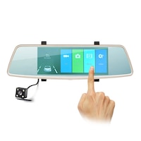 camera auto oglinda smart touchscreen dvr freeway l1006 camera dubla 2mp 1080p fullhd g-senzor lentile sony  super night vision suport prindere  5 inch hd lcd unghi de filmare 140 grade inregistrare ciclica  bucla  looping   gri imagen 5_0_
0