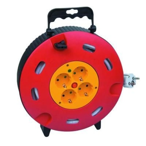 Derulator cu tambur 10M 3x1,5 cu 4 prize schuko