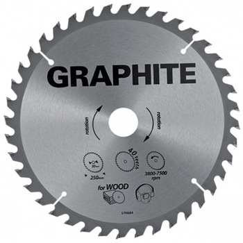 Disc pentru ferastrau debitor, carbura, 200 x 30 mm, 24 de dinti, 57H674 Graphite Disc pentru ferastrau debitor, carbura, 200 x 30 mm, 24 de dinti, 57H674 Graphite