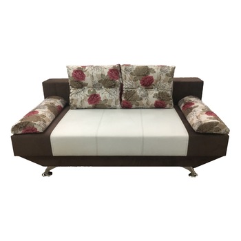 Canapea extensibila New Style, MobAmbient, Alb cu Maro, material textil, extensie din plasa de arcuri tip relaxa, cu lada de depozitare, 2 perne si 2 cotiere incluse, 190 x 150 cm Canapea extensibila New Style, MobAmbient, Alb cu Maro, material textil, extensie din plasa de arcuri tip relaxa, cu lada de depozitare, 2 perne si 2 cotiere incluse, 190 x 150 cm