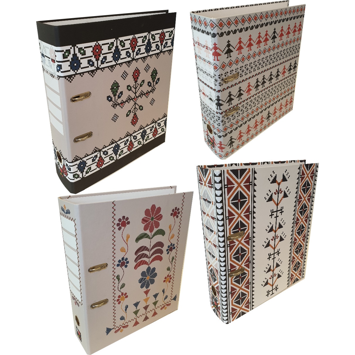 SET Biblioraft ETHNO 8cm, 4 bucati, motive traditionale