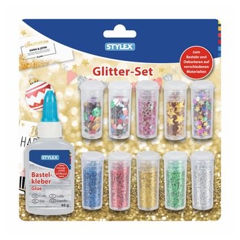 Set glitter diverse modele+1 lipici Stylex Set glitter diverse modele+1 lipici Stylex