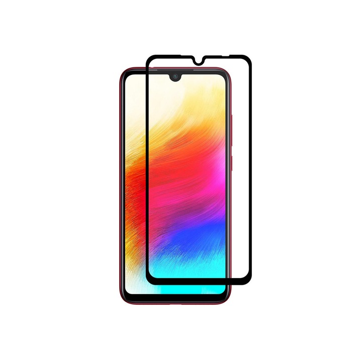 Стъклен Протектор 5D Full Glue за Xiaomi Redmi 7, Черен