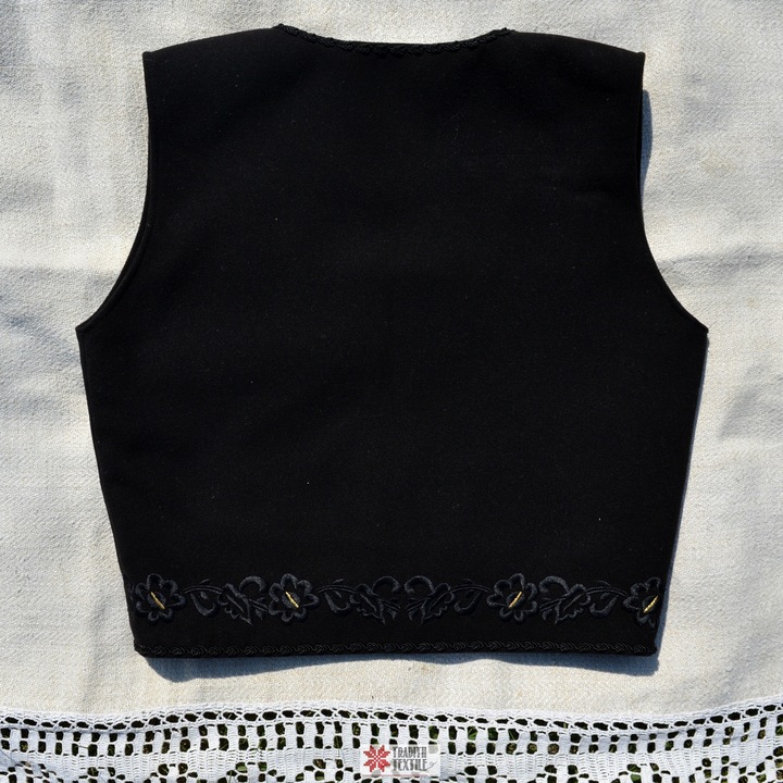 Vesta, Traditii Textile, Floricica, negru/auriu, XL