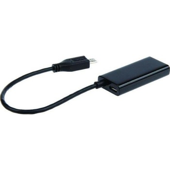 Adaptor pentru conectarea telefonului la TV , Gembird , MHL-> HDMI(mama)+MICRO USB(Bmama )(11pin) , negru Adaptor pentru conectarea telefonului la TV , Gembird , MHL-> HDMI(mama)+MICRO USB(Bmama )(11pin) , negru