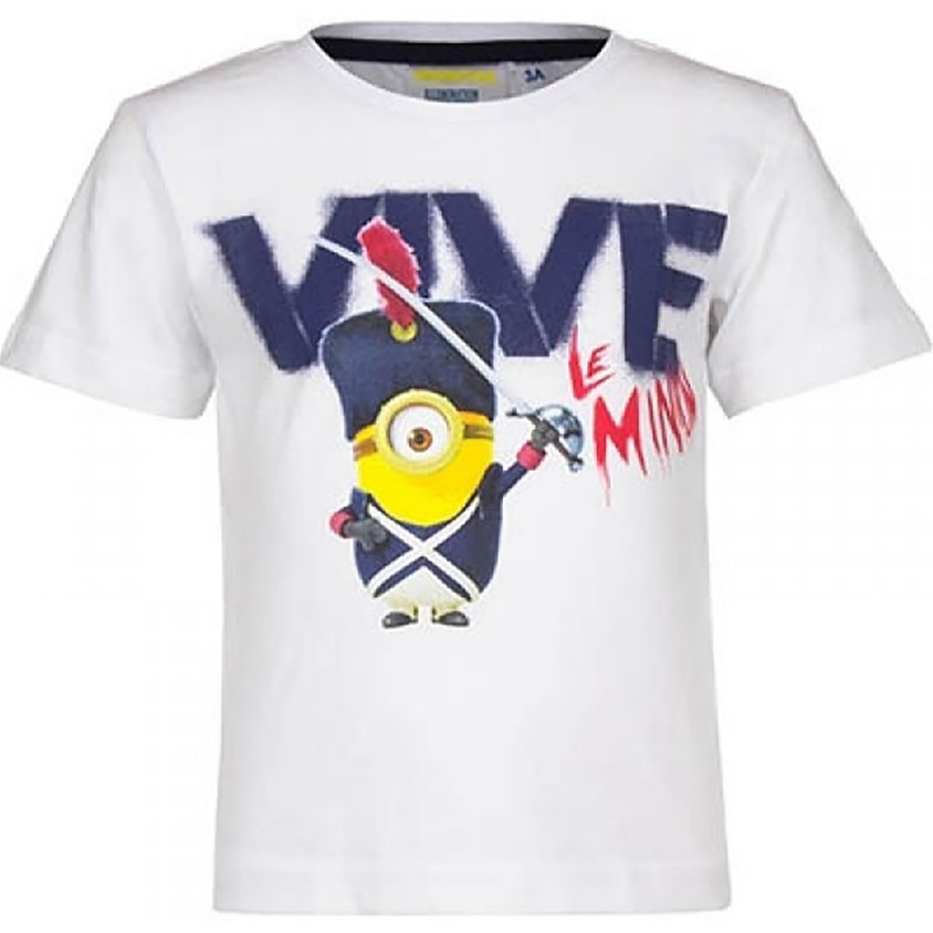 Tricou cu maneca scurta Minions, Alb/Albastru