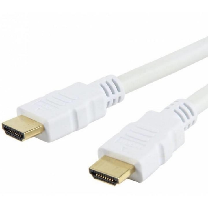 Techly HDMI-HDMI M/M 1.4 Ethernet 3D 4K, 5m, fehér monitor kábel
