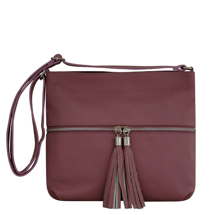 Eva Bags női valódi bőr táska, Sissi sötétrózsaszín