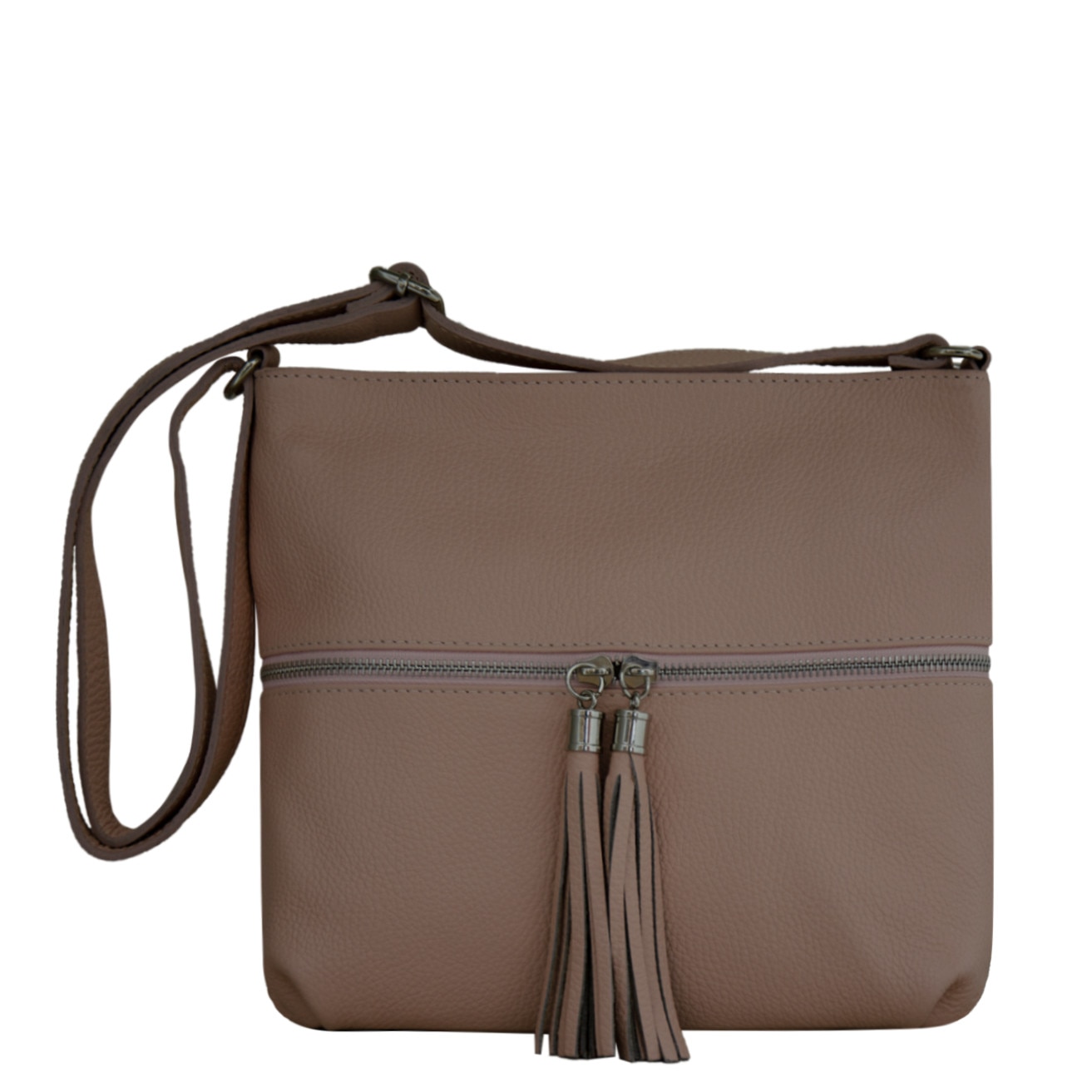 Geanta de dama din piele naturala Eva Bags, Sissi roz deschis