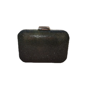Geanta rafinata, neagra, din material lucios si strasuri aplicate,D&J Exclussive Geanta rafinata, neagra, din material lucios si strasuri aplicate,D&J Exclussive
