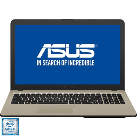 Laptop ASUS X540UB cu procesor Intel® Core™ i3-7020U 2.30 GHz, Kaby Lake, 15.6", Full HD, 4GB, 256GB SSD, NVIDIA GeForce MX110 2GB, Endless OS, Chocolate Black