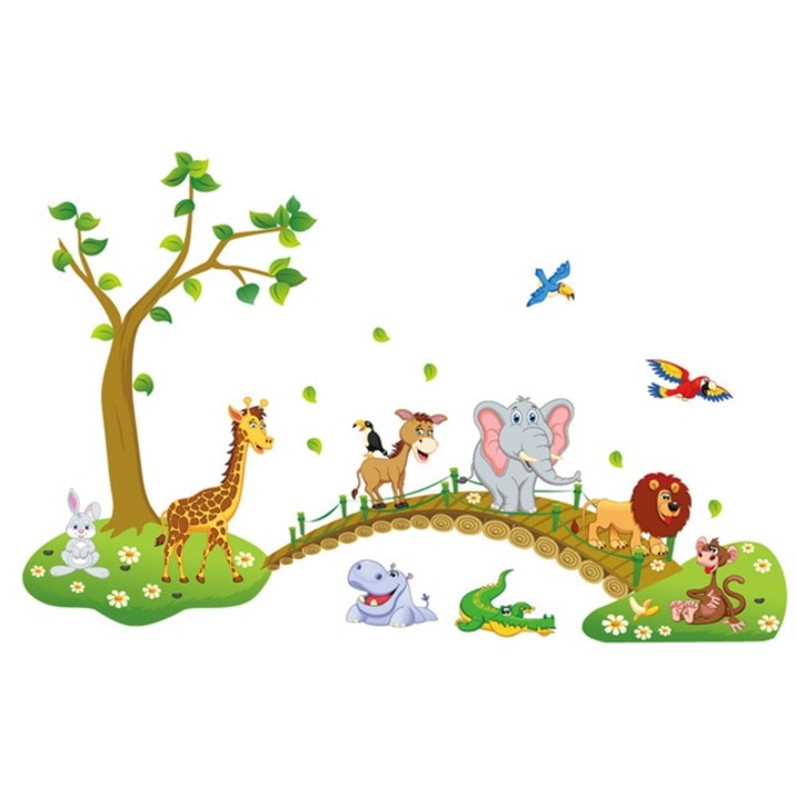 Sticker perete pentru copii, animale, desene animate