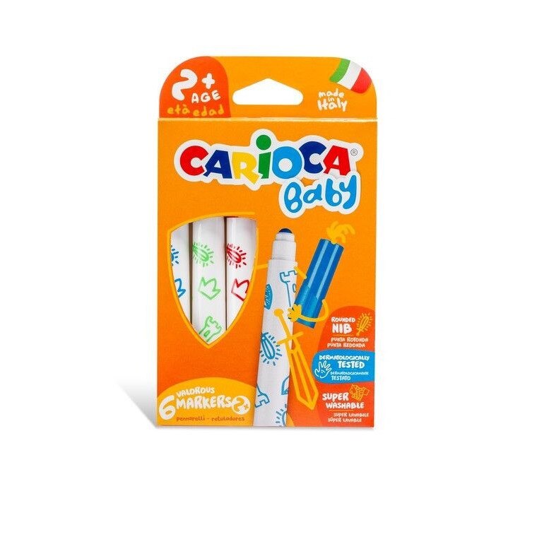 Set carioci pentru copii, Carioca baby, 6 culori