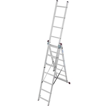 Scara multifunctionala 3x7 trepte, functie egalizare, aluminiu, inaltime lucru 5.10m, KRAUSE CORDA Scara multifunctionala 3x7 trepte, functie egalizare, aluminiu, inaltime lucru 5.10m, KRAUSE CORDA