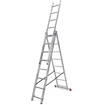 Scara multifunctionala 3x8 trepte, functie egalizare, aluminiu, inaltime lucru 5.40m, KRAUSE CORDA Scara multifunctionala 3x8 trepte, functie egalizare, aluminiu, inaltime lucru 5.40m, KRAUSE CORDA
