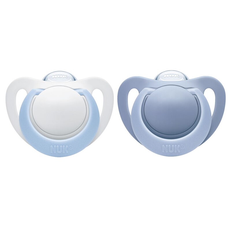 Set 2 suzete ortodontice din silicon Nuk Genius 730045, Albastru 0-2 luni