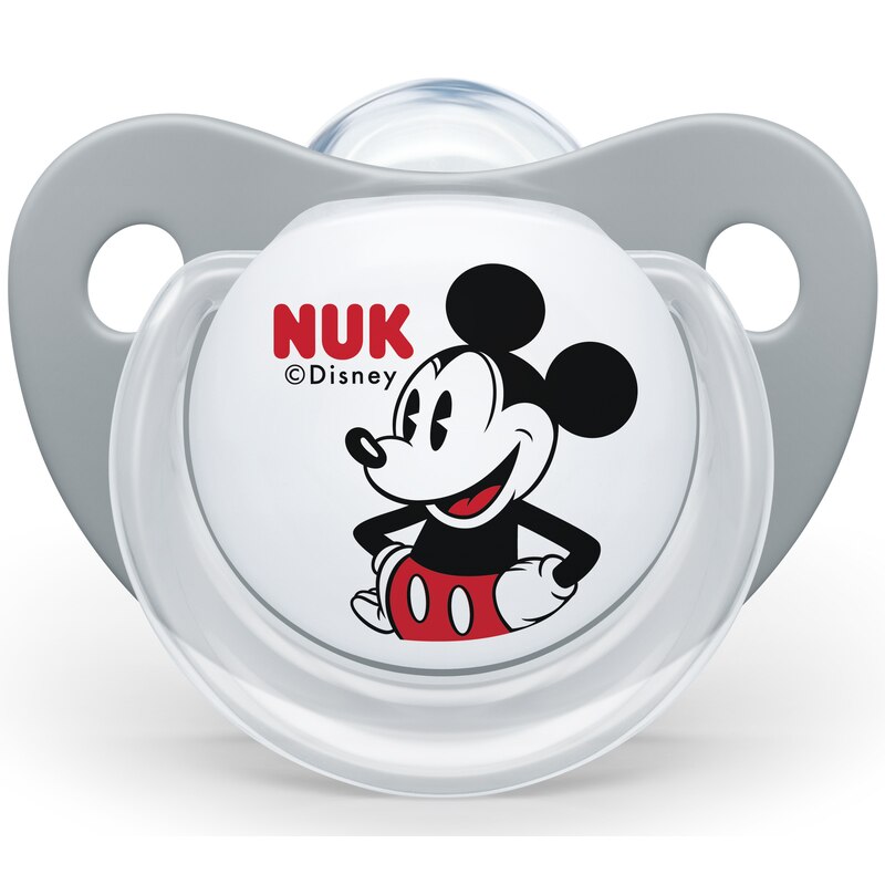 Set 2 suzete ortodontice din silicon 0-6 luni Nuk Mickey Mouse