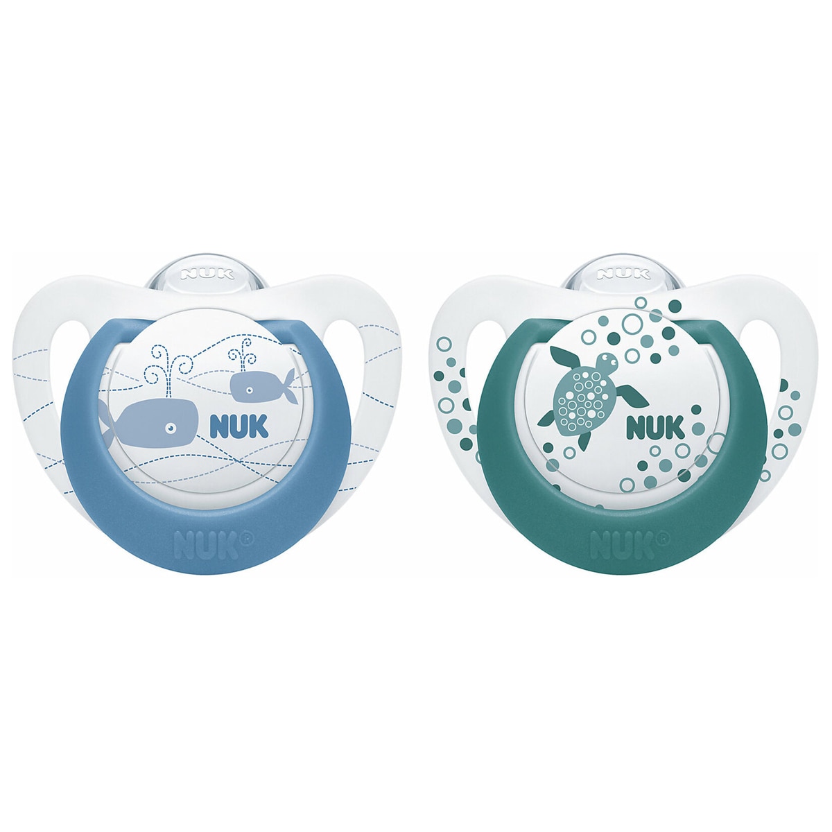 Set 2 suzete ortodontice din silicon Nuk Genius Color 739374V, Multicolor 18-36 luni
