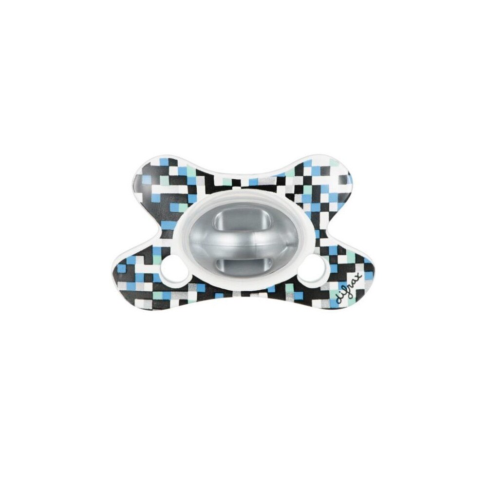 Suzeta natural, Difrax, Blue Pattern, 0-6 luni