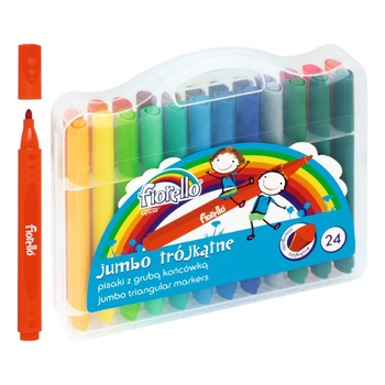 Carioca 24 culori/caseta PVC Jumbo Fiorello GR-F659-24 160-2029 triunghiulara Carioca 24 culori/caseta PVC Jumbo Fiorello GR-F659-24 160-2029 triunghiulara