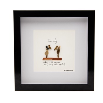Tablou Family - where Life begins and LOVE never ends - Colectia Pebble Art Tablou Family - where Life begins and LOVE never ends - Colectia Pebble Art