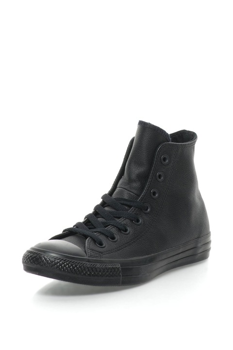 Converse, Унисекс кожени кецове Chuck Taylor All Star, Черен, 3.5