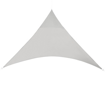 Copertina parasolar rezistenta la apa, en.casa, 360 x 360 x 360 cm, poliester/poliuretan, triunghiulara, gri deschis Copertina parasolar rezistenta la apa, en.casa, 360 x 360 x 360 cm, poliester/poliuretan, triunghiulara, gri deschis