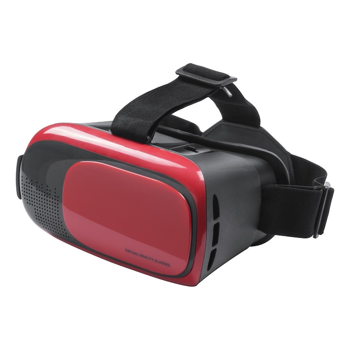 Bercley virtual reality VR videószemüveg headset, 4.5-6.5 inch, Piros/Fekete