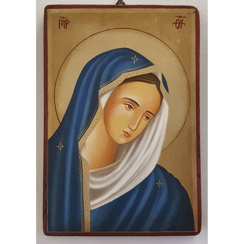 Icoana pictata pe lemn Maica Domnului 115, Artizanat Opait, 44x32 cm Icoana pictata pe lemn Maica Domnului 115, Artizanat Opait, 44x32 cm