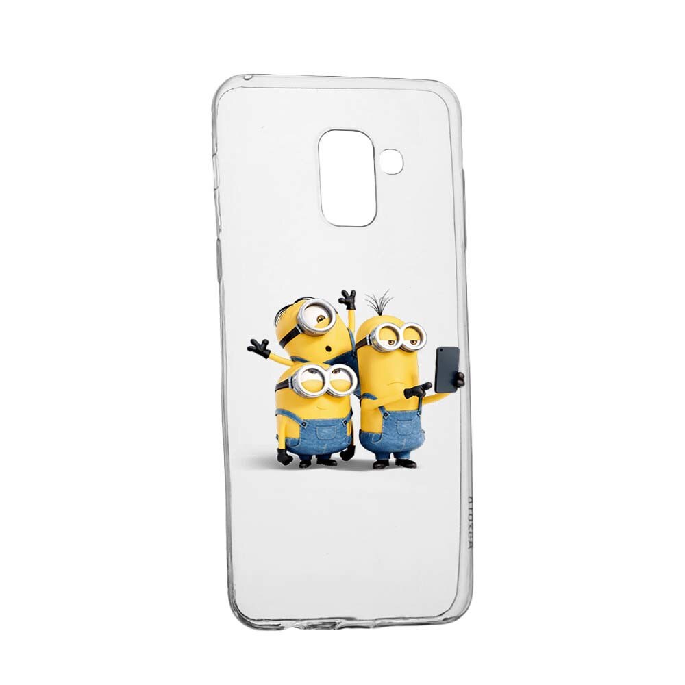Husa de protectie Minions pentru Samsung Galaxy Galaxy A6 Plus / J8 2018, rezistenta la uzura, anti-alunecare, din silicon Premium, 207