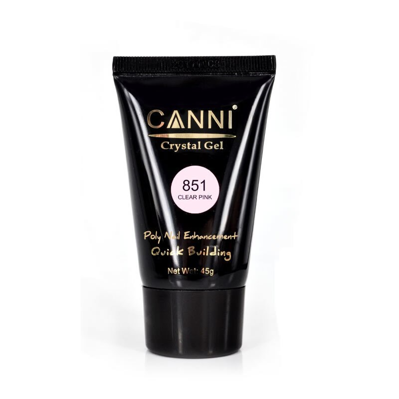 Polygel pentru constructie unghii Canni 851, 45 g, Clear Pink