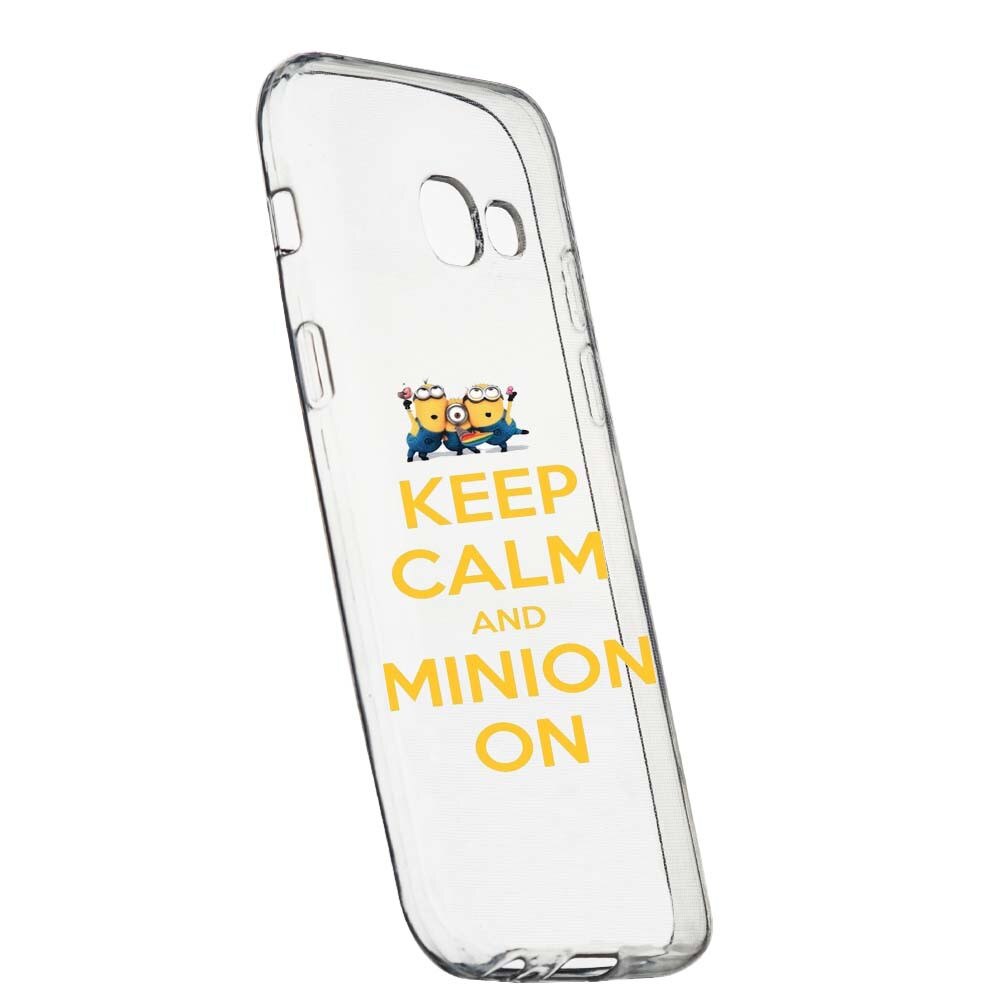 Husa de protectie Minion Keep Calm pentru Samsung Galaxy A5 2017, rezistenta la uzura, anti-alunecare, din silicon Premium, 209